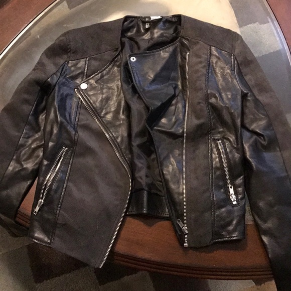 H&M Jackets & Coats Hm Black Leather Jacket Poshmark